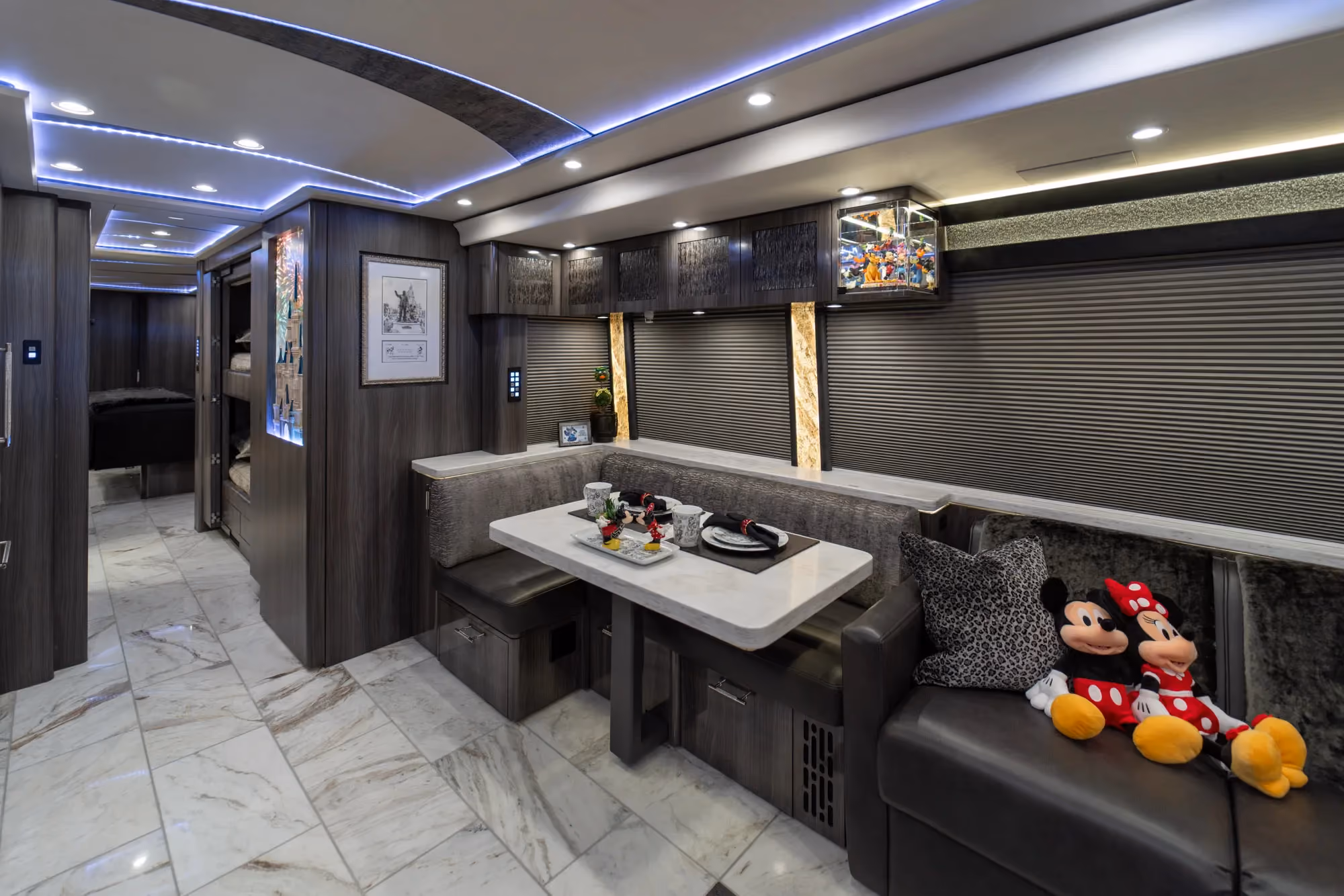 Interior bedroom cabinetry in Marathon Coach 1351