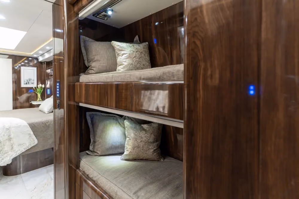 Interior dining area of Marathon Coach 1353