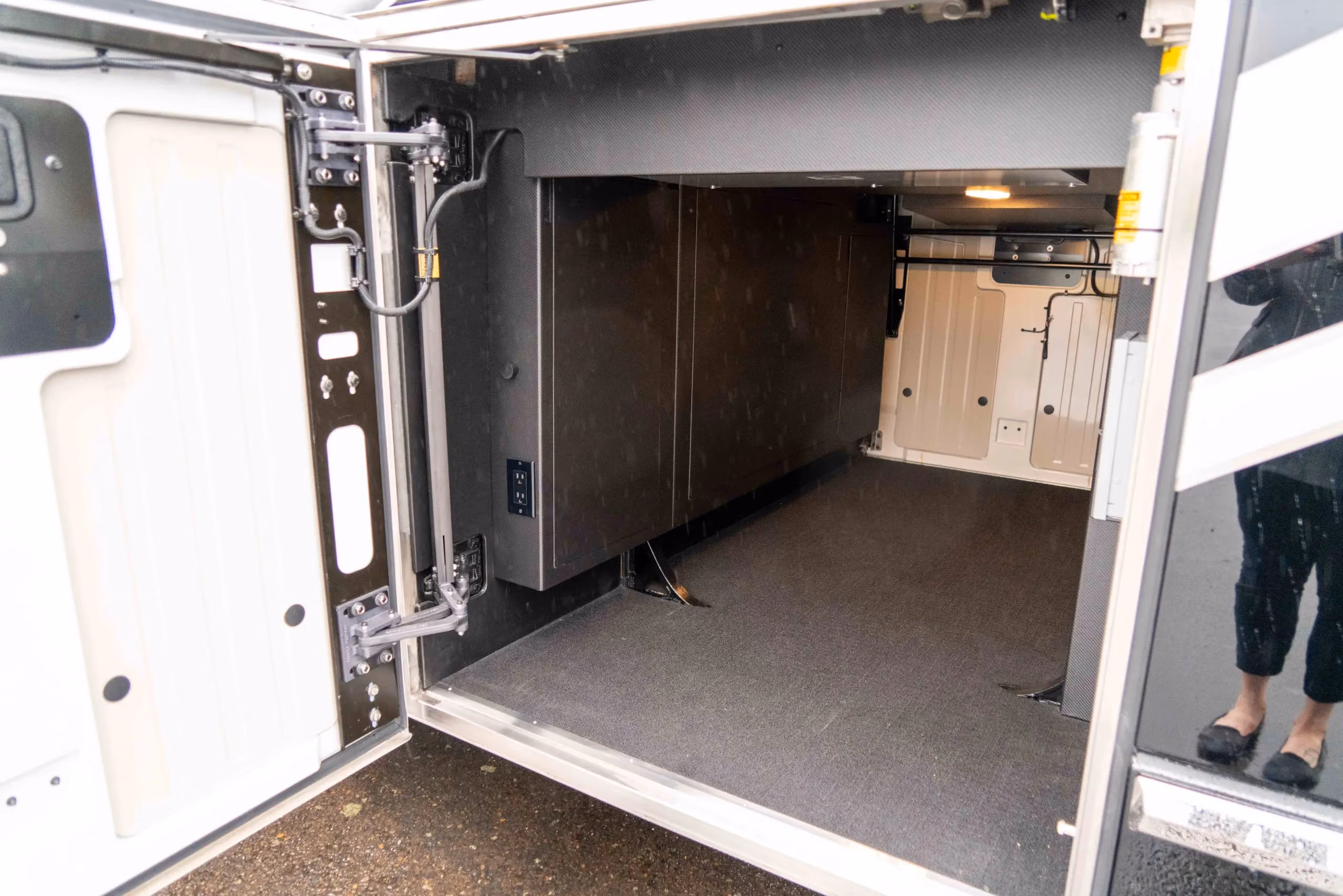 Interior surface and finish detail in Marathon Coach 1352
