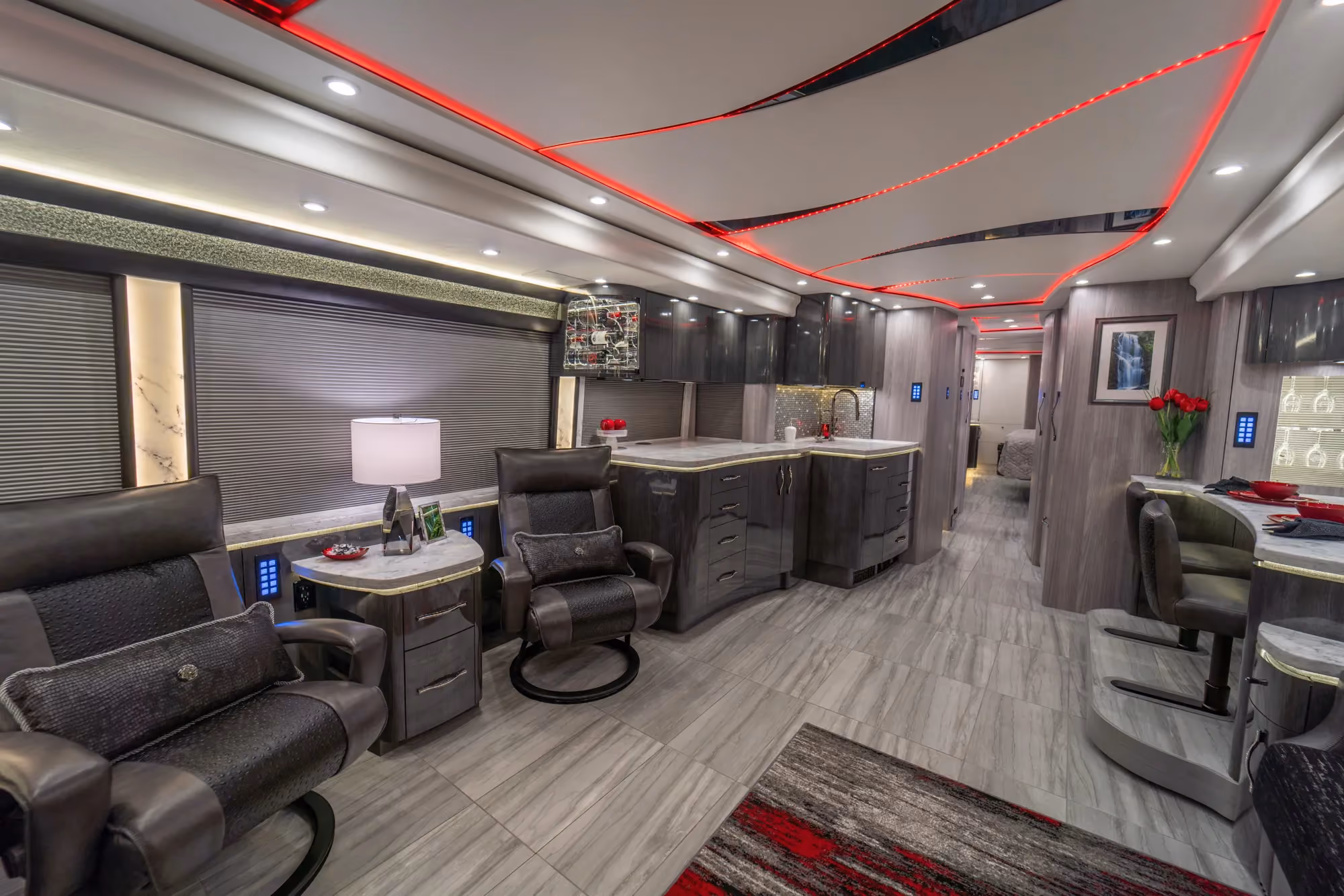 Interior overview of Marathon Coach 1354
