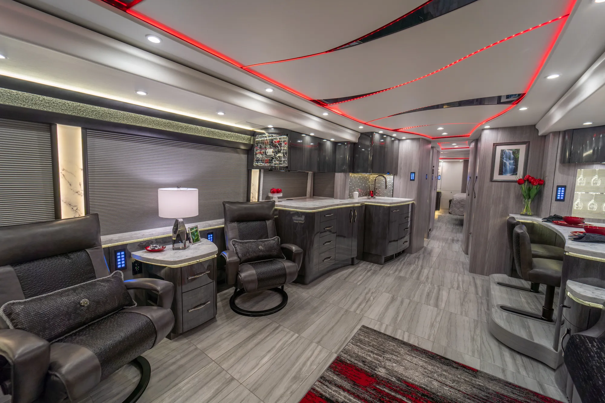 Interior overview of Marathon Coach 1354
