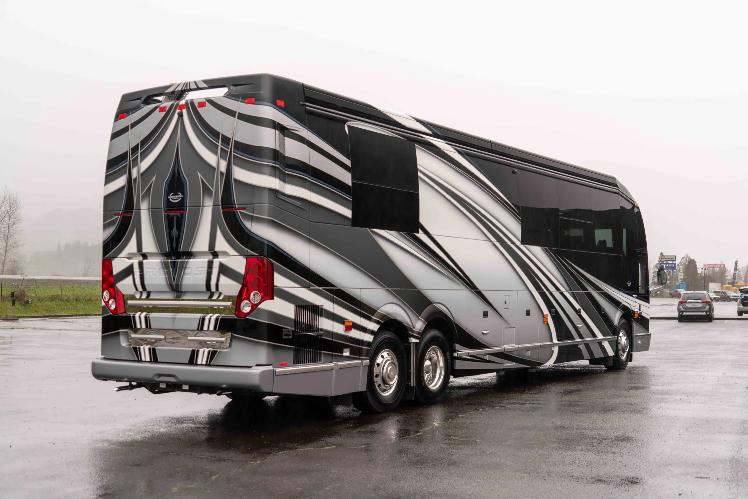 Interior window treatment close-up in Marathon Coach 1352