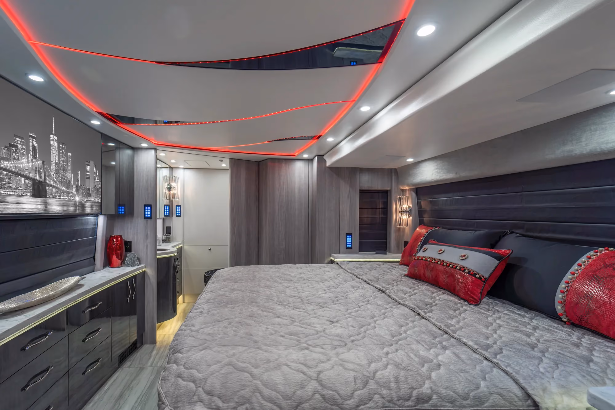 Interior shower area of Marathon Coach 1354