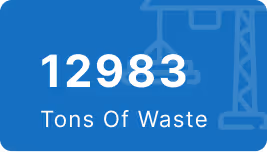 12983 tons of waste