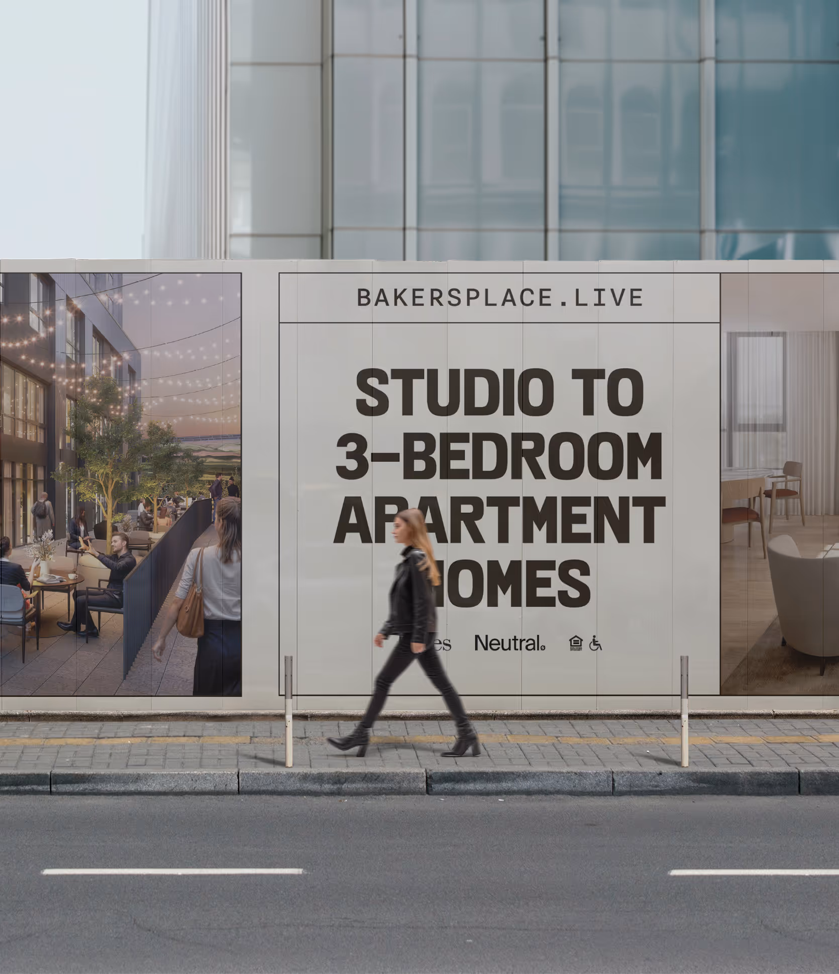 Fence marketing banner for CRE property