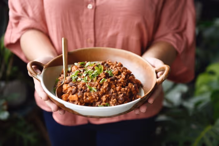 A close up image of one of the plant-based menu options at Faba