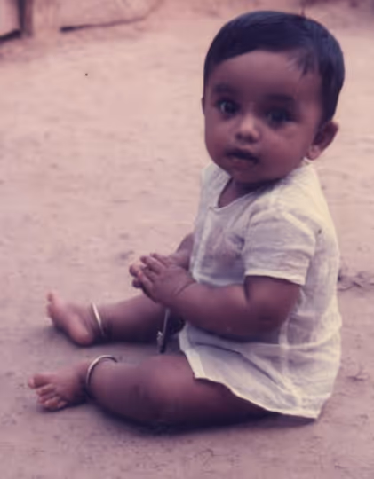 A photograph of Raijith Shaji, co-founder and CEO of Volopay as a child