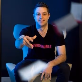 Image of Angel Investor and Vendorable CEO Jason Weeks sitting on a white chair
