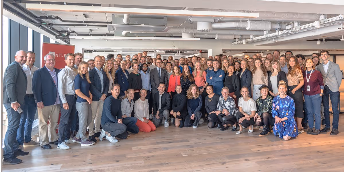 Prince Daniel of Sweden with group at Antler Stockholm 