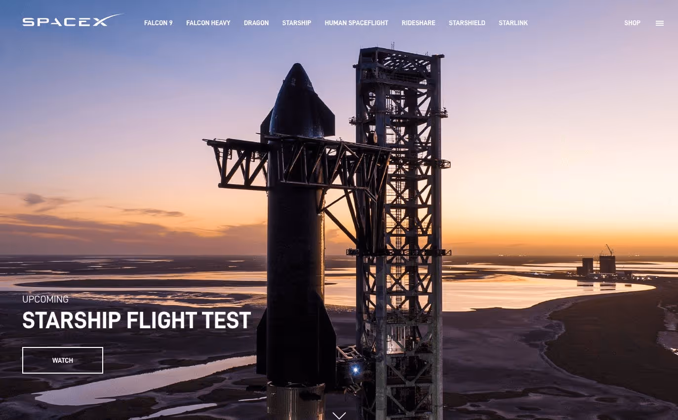 SpaceX Website 2023