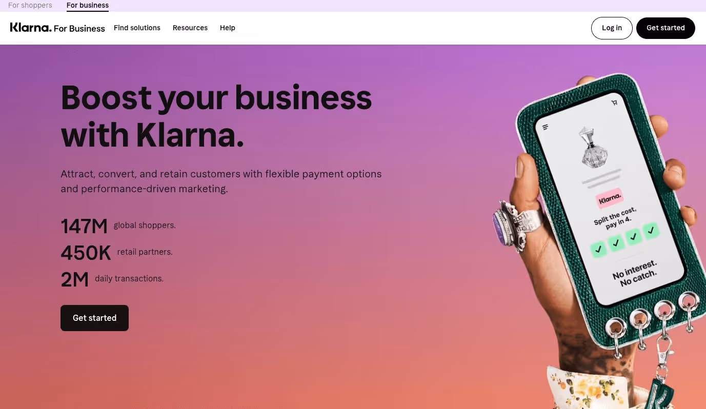 Klarna website 2023