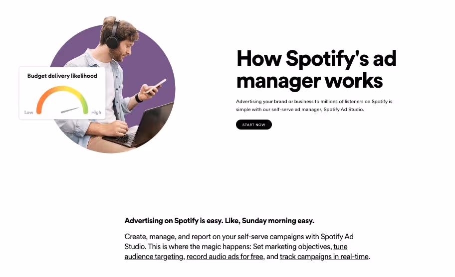 Illustration explaining how Spotify's ad manager works