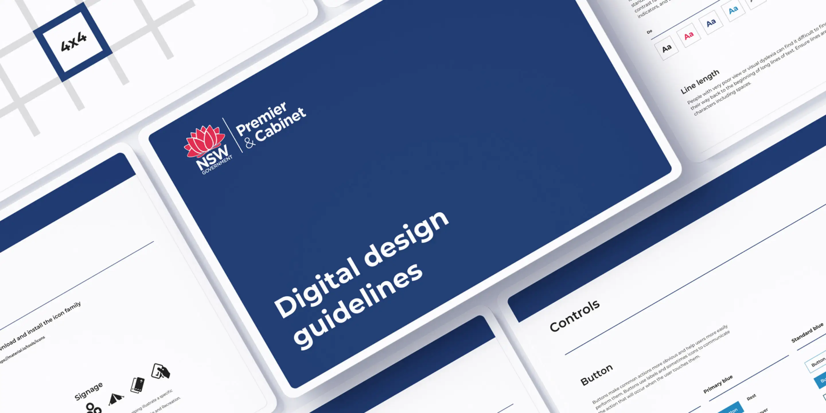 Digital design guidelines presentation slides for NSW Government Premier & Cabinet.