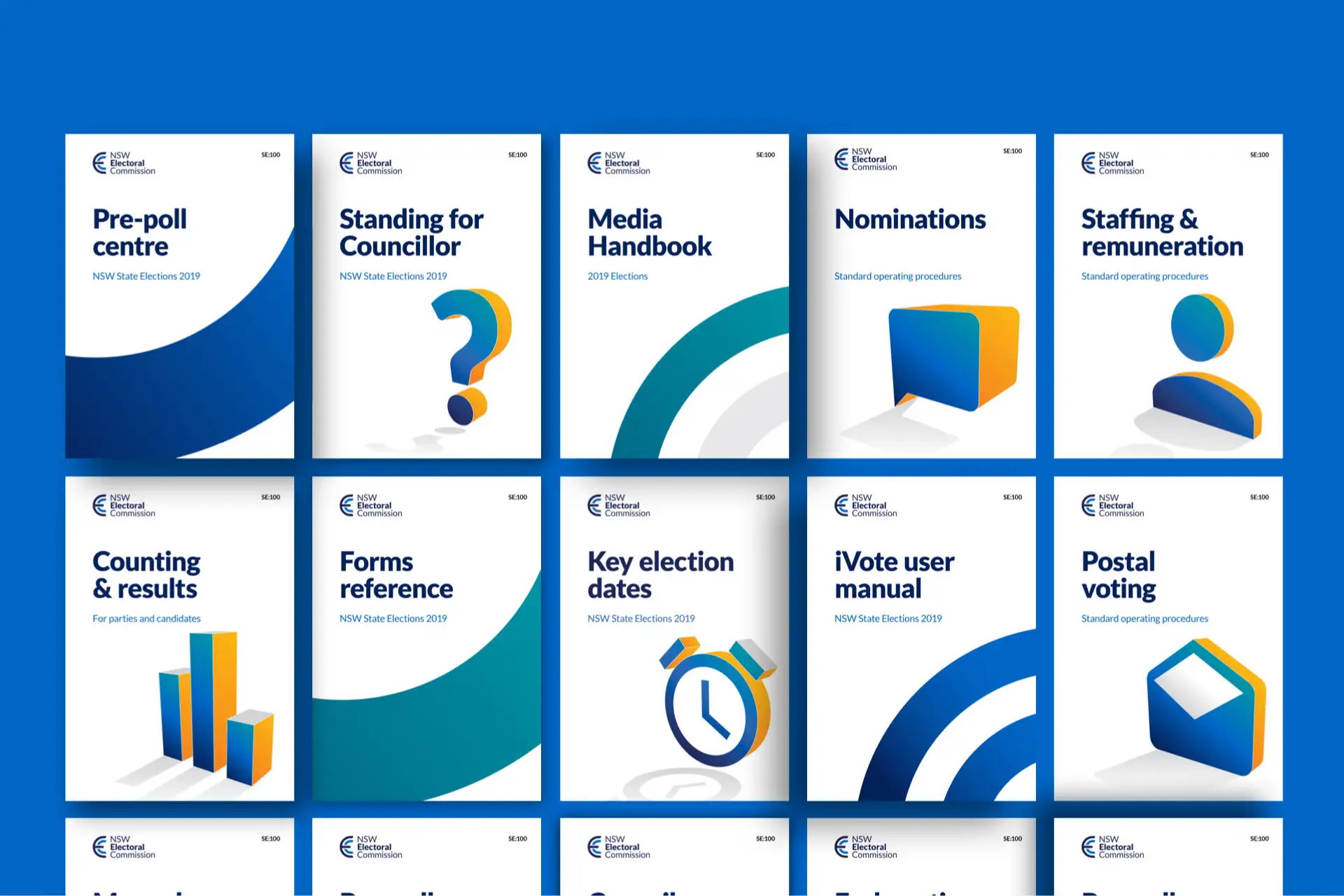 Grid of NSW Electoral Commission election guides and manual.