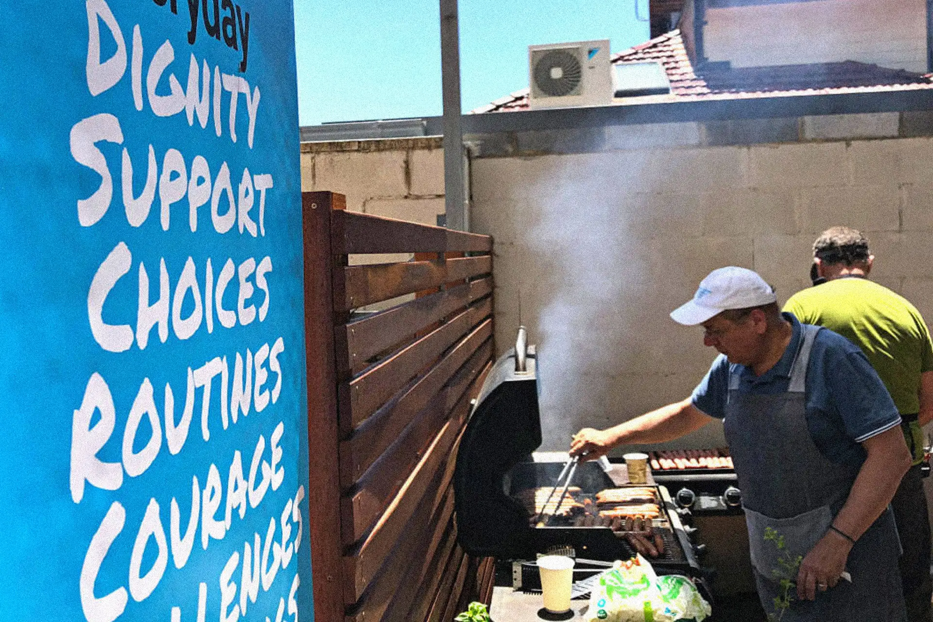 ICLA brand in action at a community event, reinforcing values of support, dignity and everyday connection.