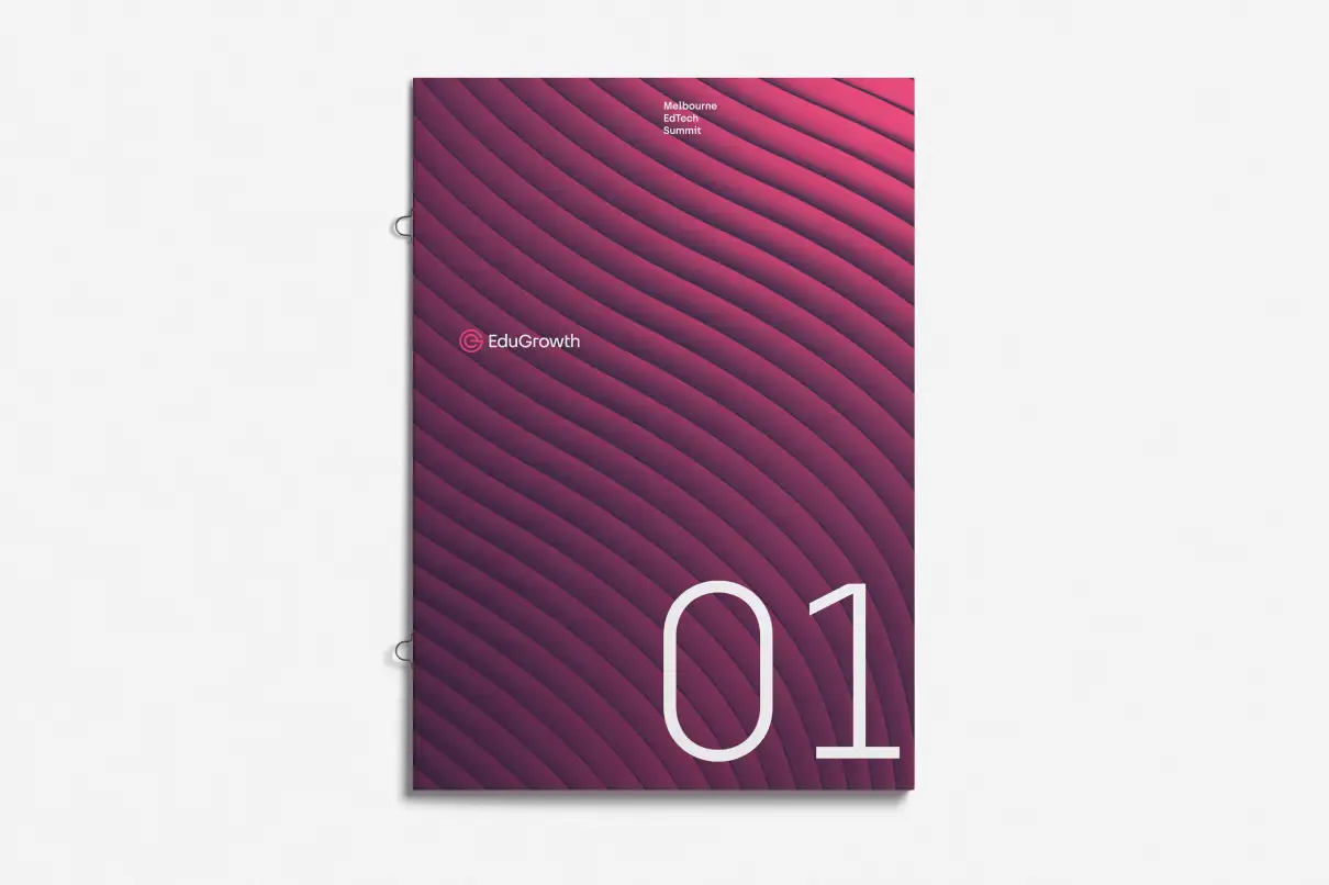 Cover of a booklet for Melbourne EdTech Summit by EduGrowth.