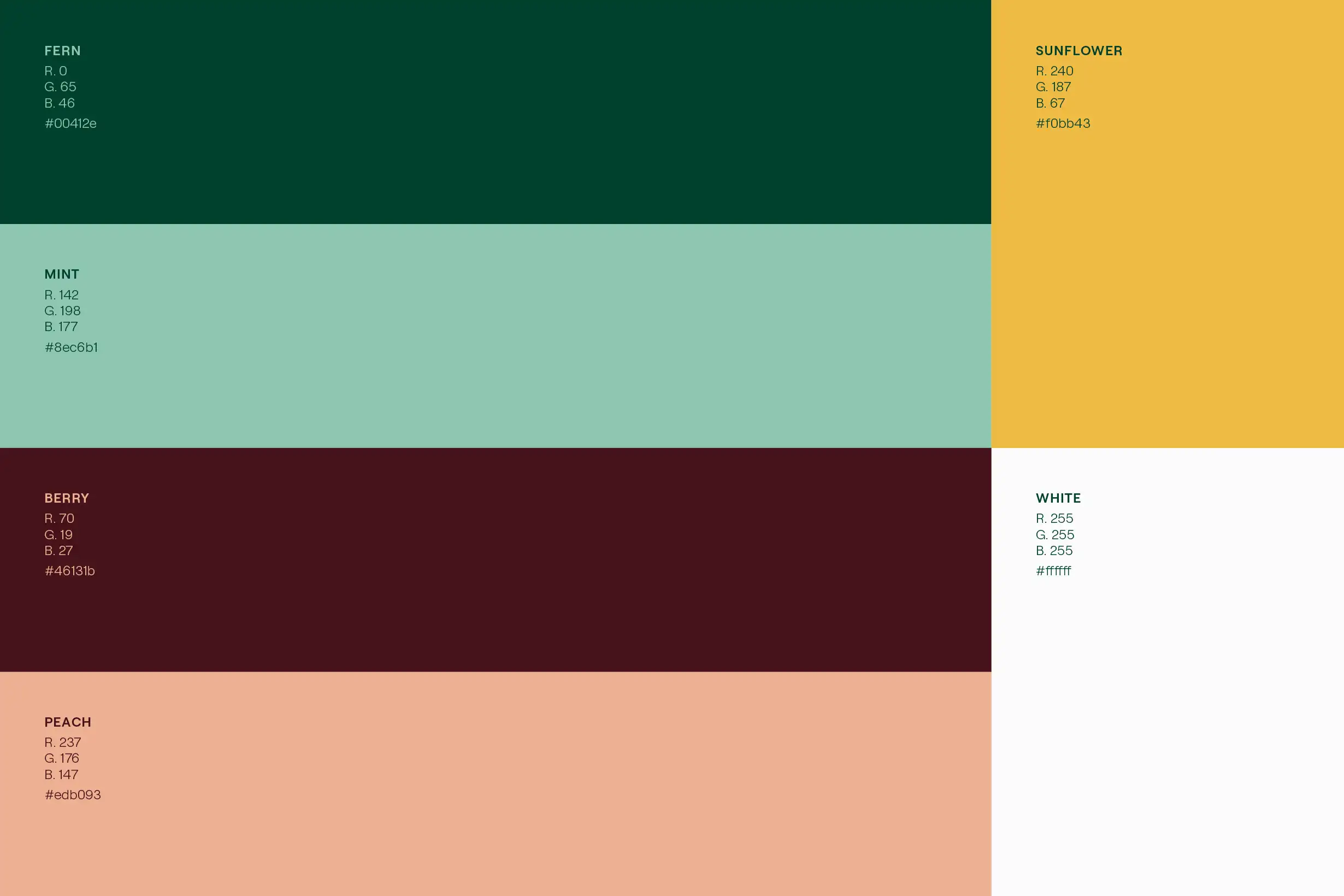 Integria’s brand colour palette.