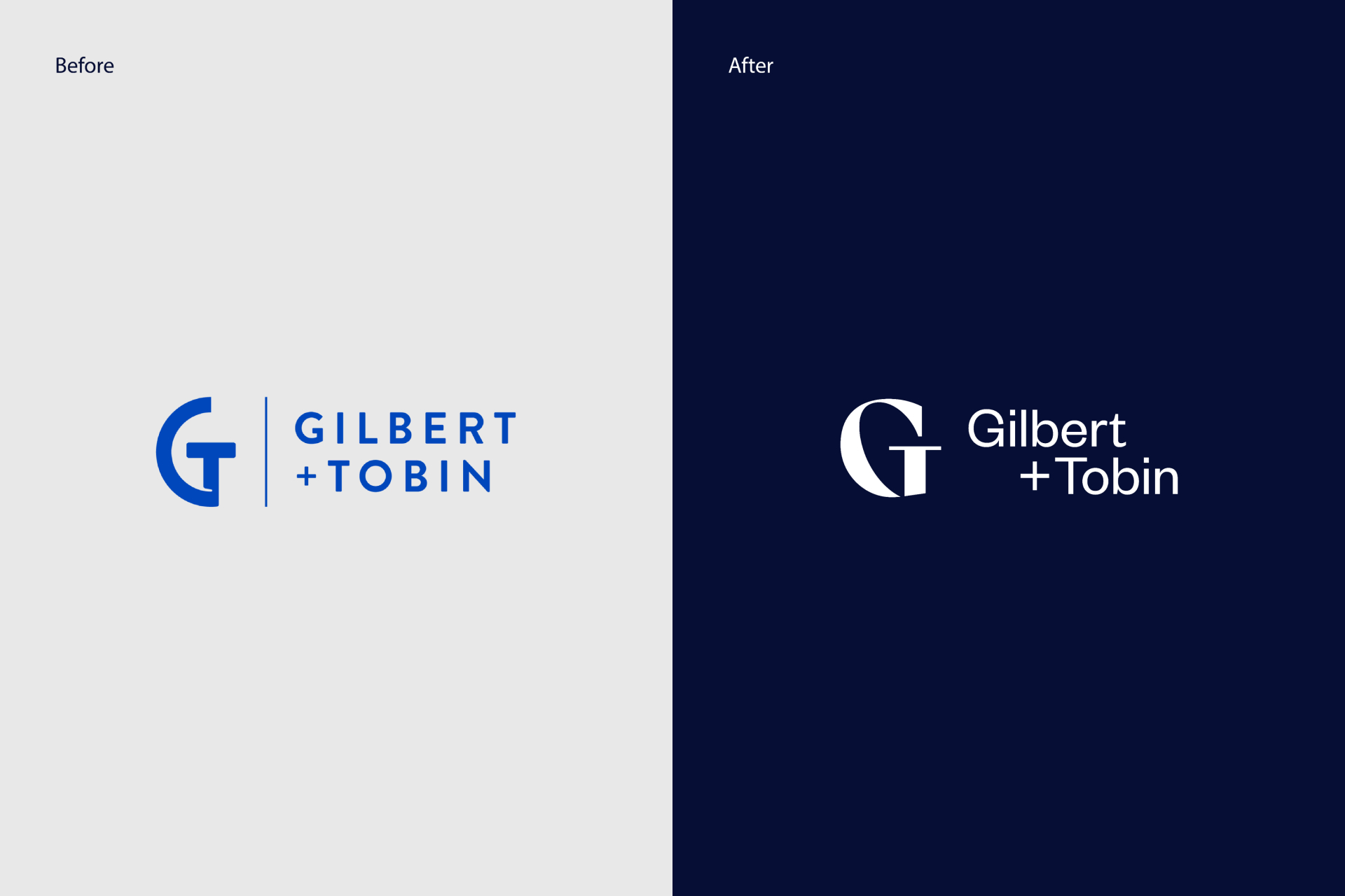 A before and after comparison of Gilbert + Tobin.