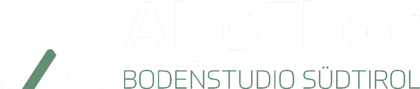 Alpsfloor Logo mit dem Text 'Bodenstudio Südtirol' darunter.
