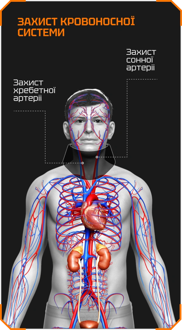 Анатомічний захист шиї для військових і правоохоронців