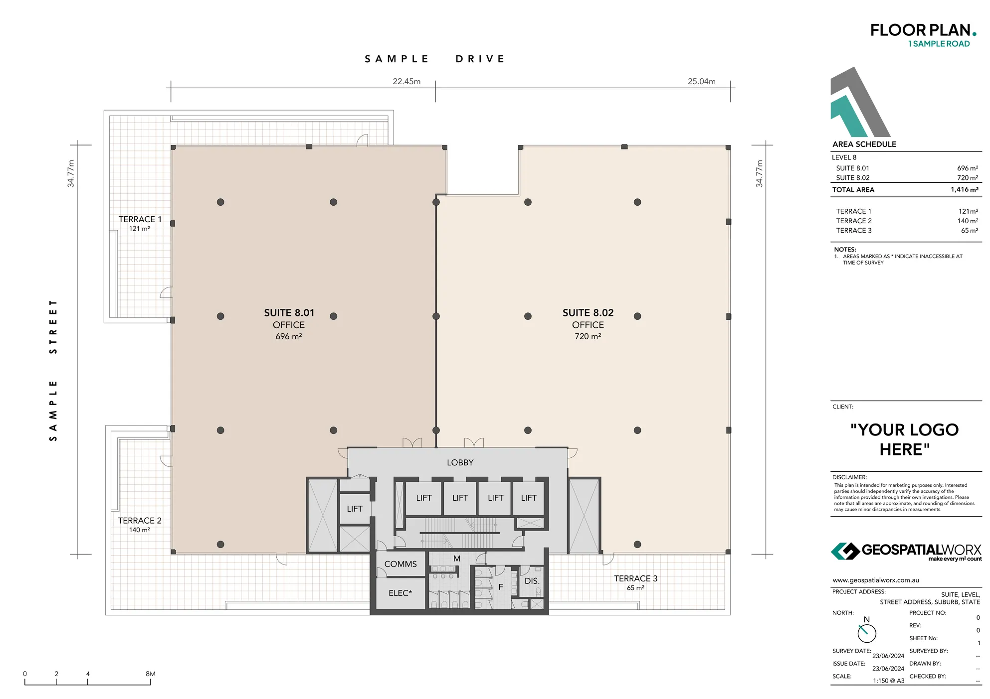 Floor Plan for marketing of 2 office suites