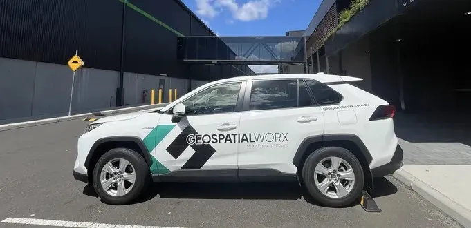 GeospatialWorx branded SUV
