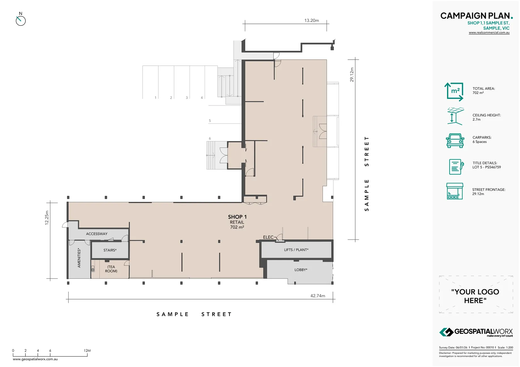 Floor Plan for marketing purposes of a office tenancy including workstations