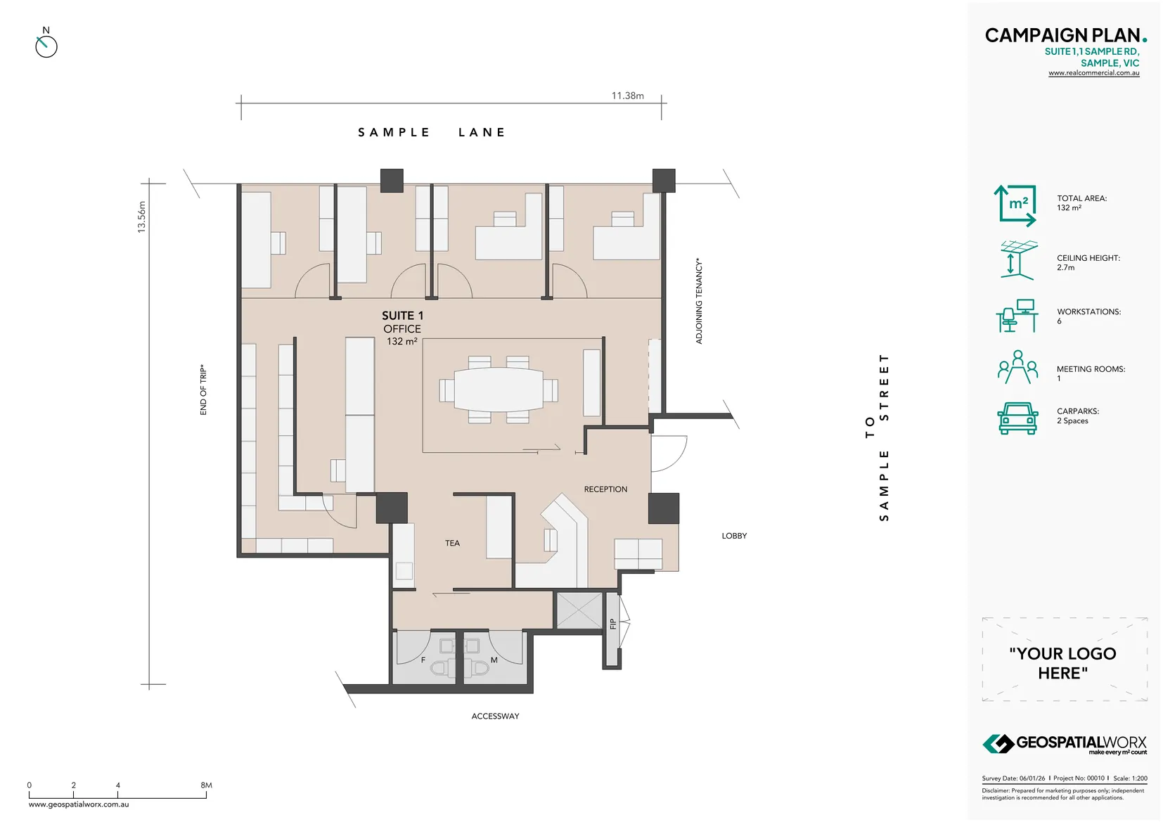 Floor Plan for marketing of a 2 level retail tenancy