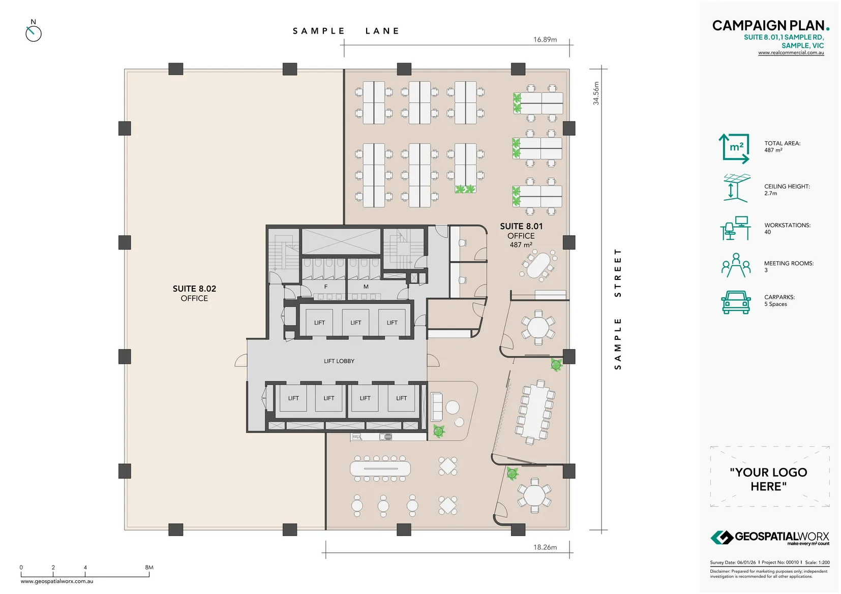 Combined Floor & Site Plan of an industrial warehouse building
