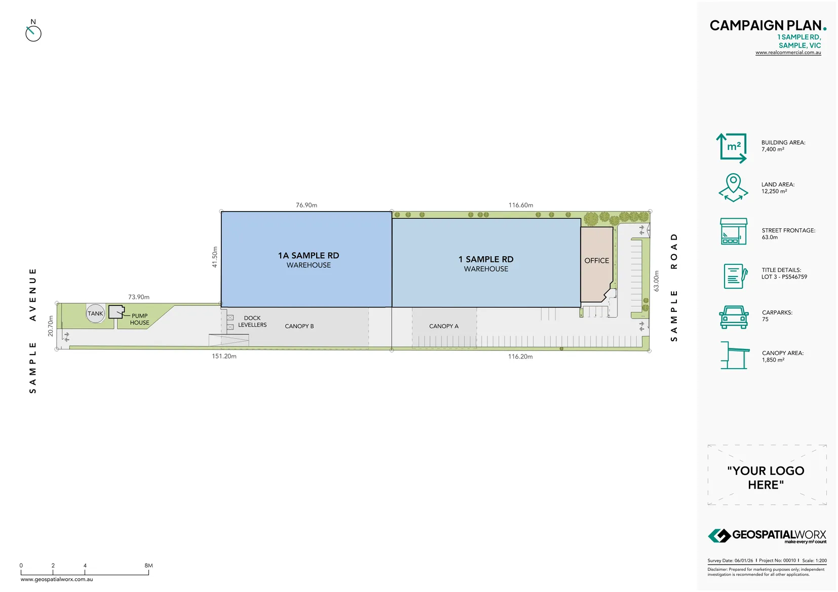 Floor Plan for marketing of 2 office suites