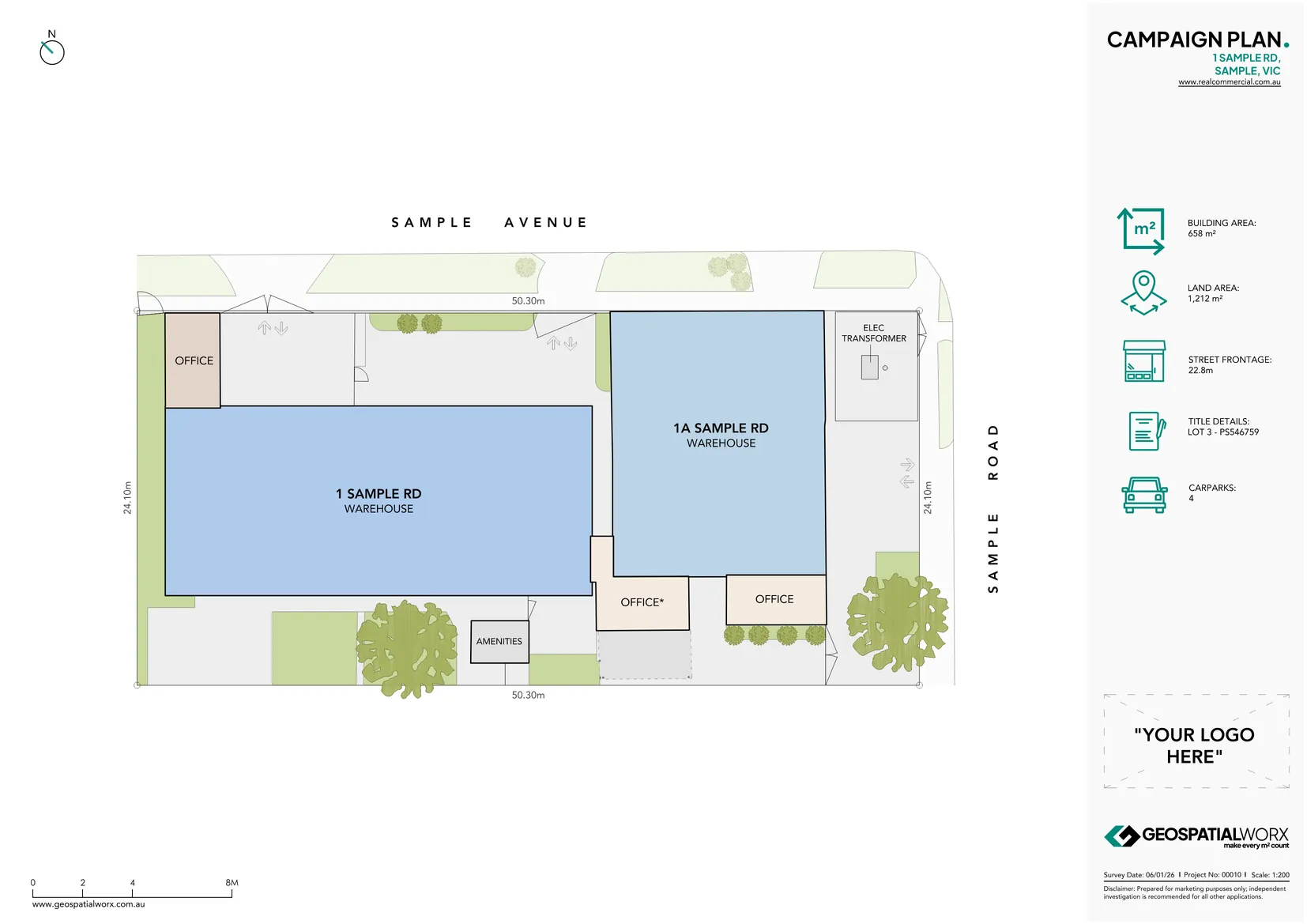 Floor Plan for marketing of a 2 level retail tenancy