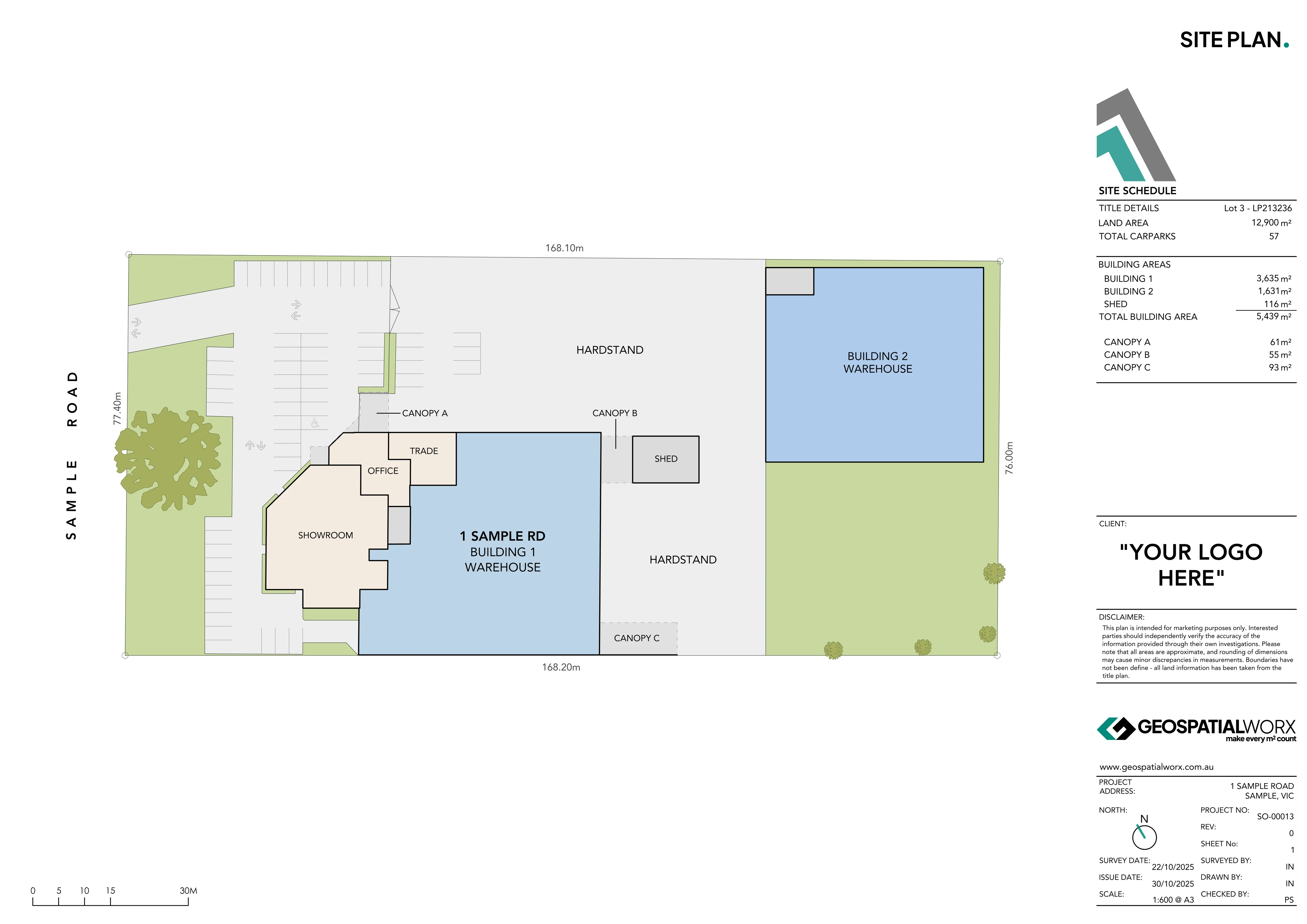 Floor Plan for marketing of 2 office suites