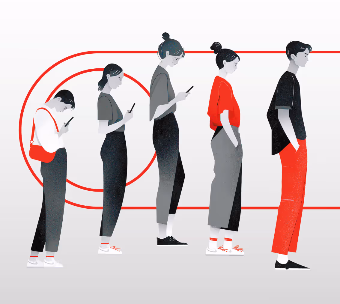 Affiche du documentaire NOphone de Virtuel à Vertueux, montrant l'évolution de 4 étudiants, comparant à gauche un étudiant absorbé par son téléphone, jusqu'à arriver à droite, un étudiant sans téléphone et sans addiction.