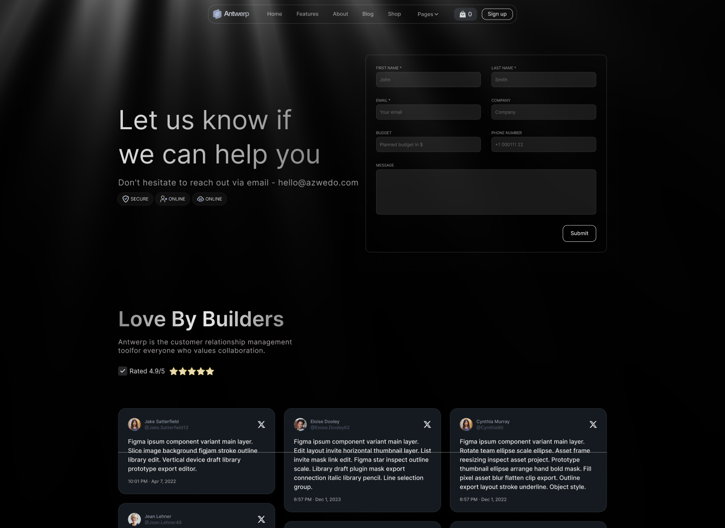 SaaS Webflow Template -Antwerp - Created by Wedoflow.com and Azwedo.com