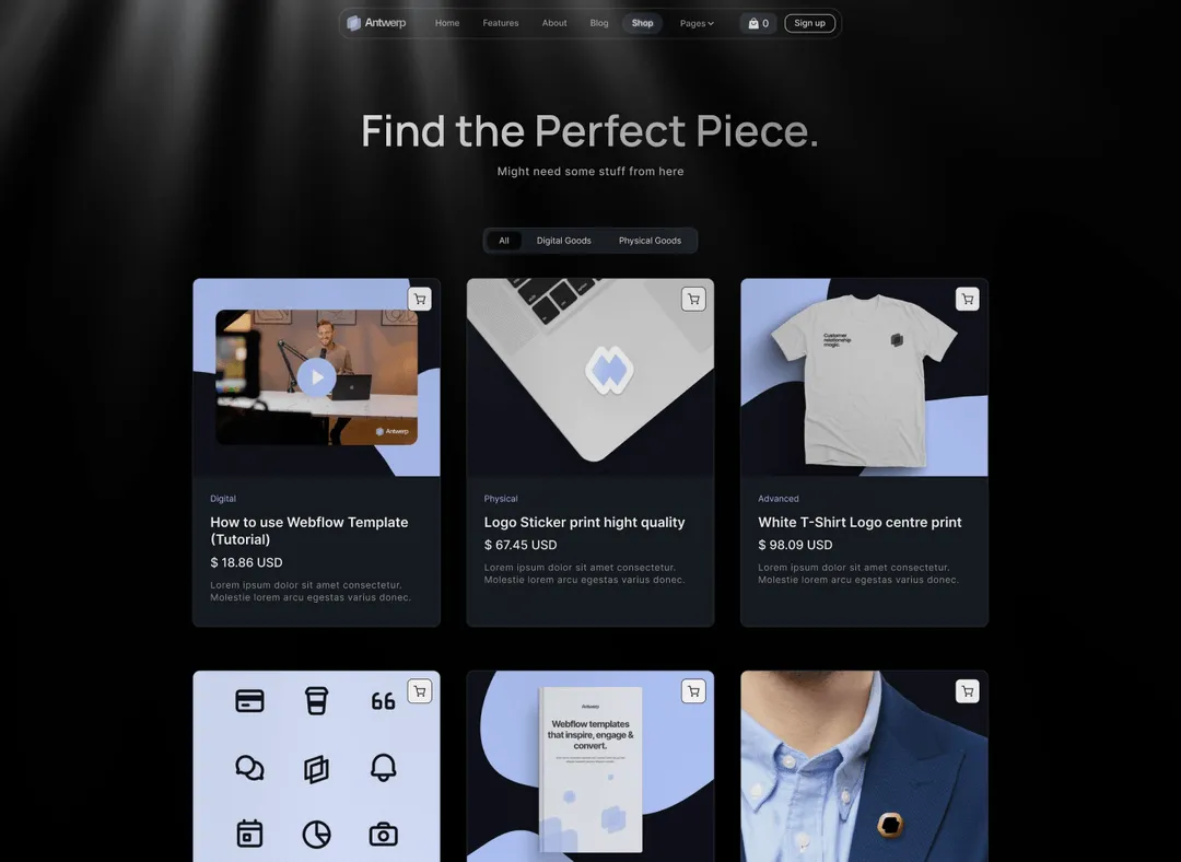 SaaS Webflow Template -Antwerp - Created by Wedoflow.com and Azwedo.com