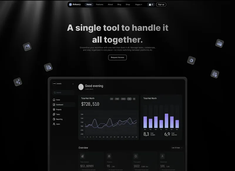 SaaS Webflow Template -Antwerp - Created by Wedoflow.com and Azwedo.com