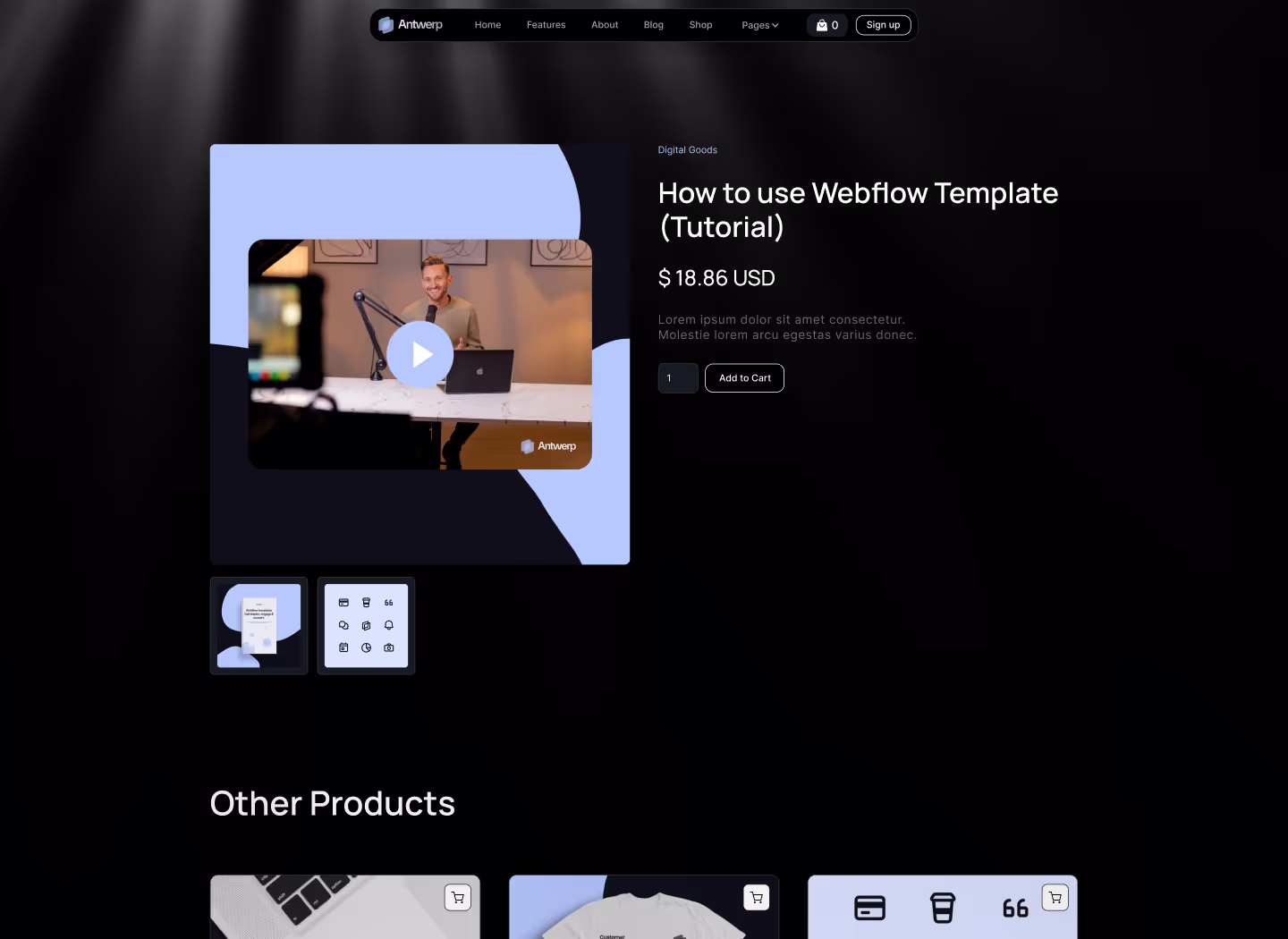 SaaS Webflow Template -Antwerp - Created by Wedoflow.com and Azwedo.com