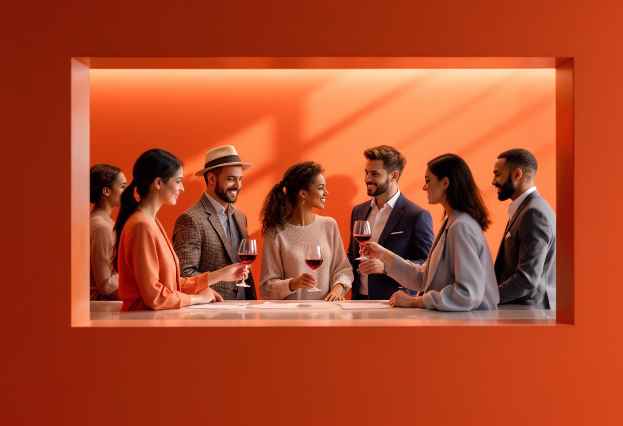 image of visitors enjoying wine tasting