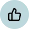 A black and white photo of a thumbs up.