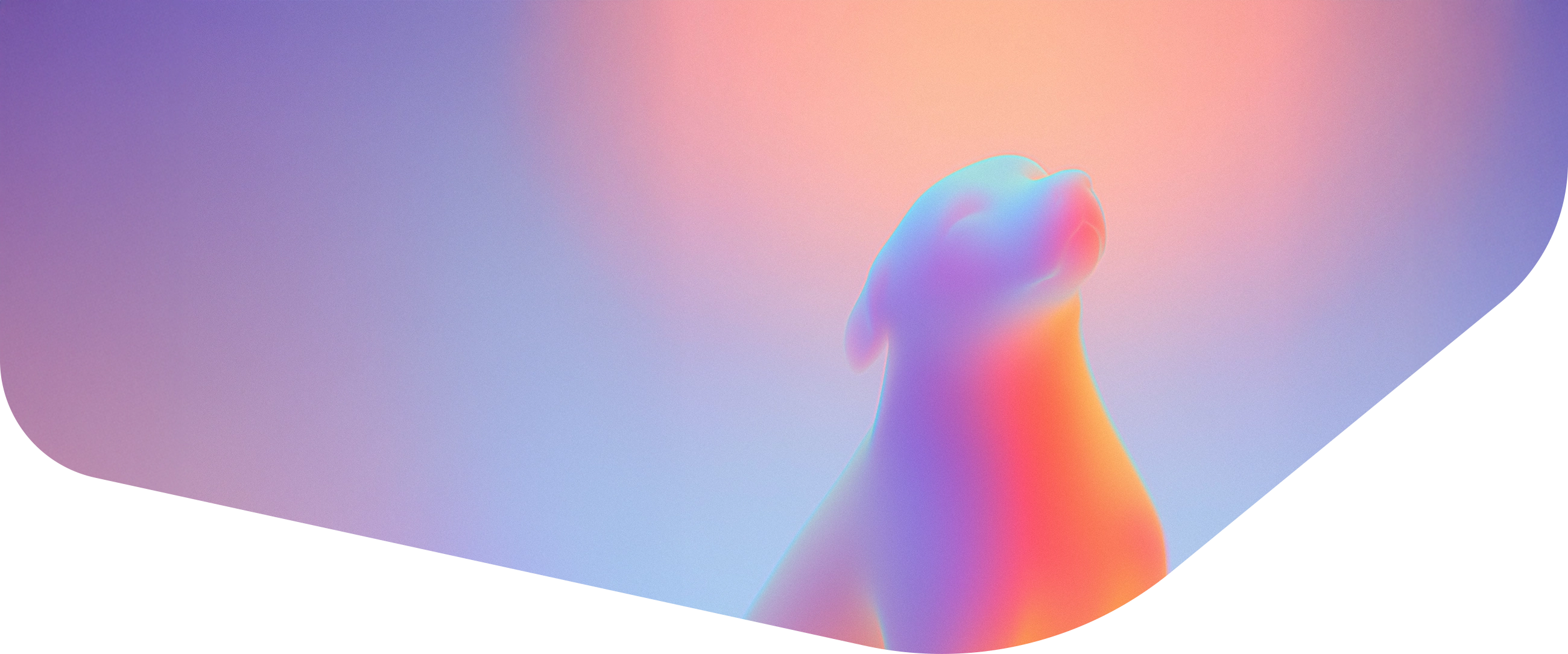 Gradient illustration of a dog with head tilted upward in warm light