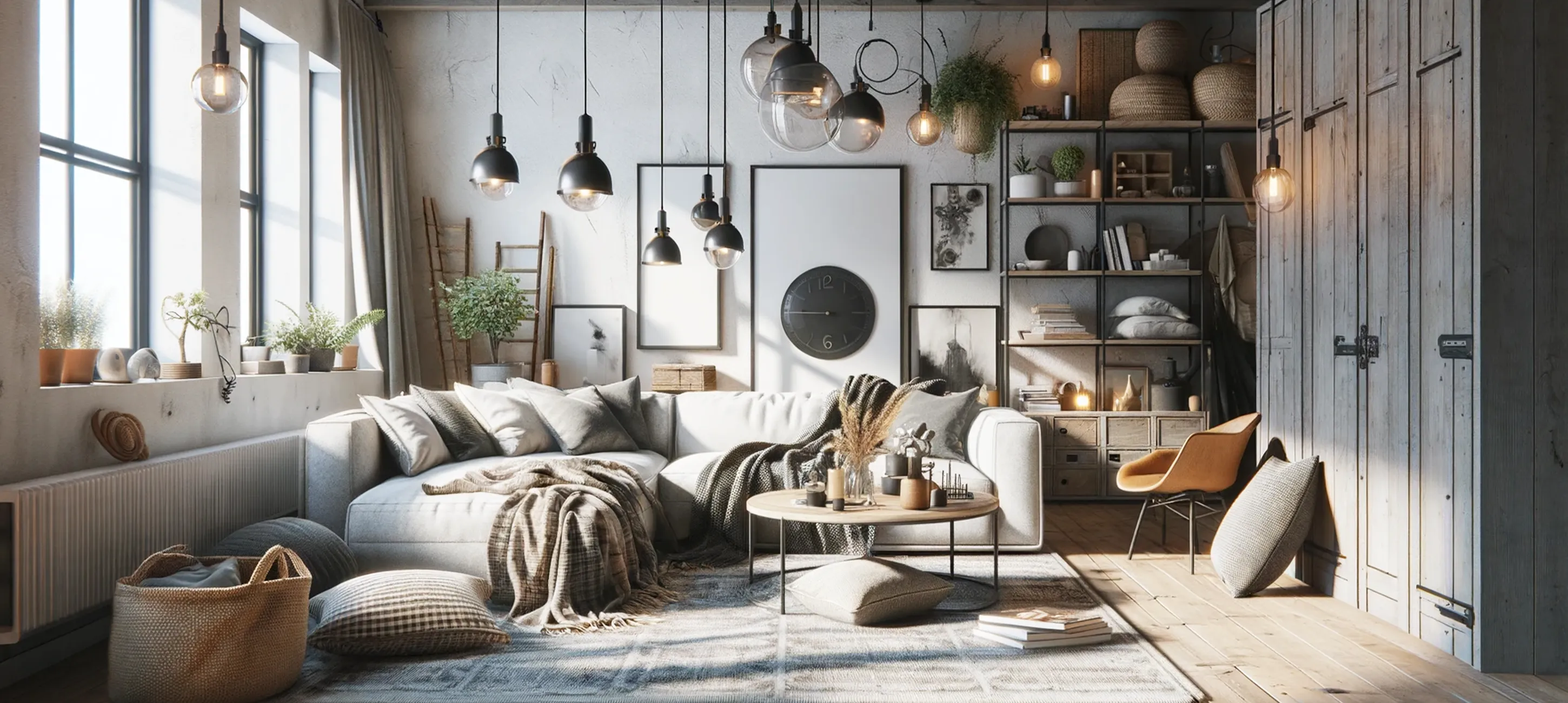 antraciet in een industriële woning