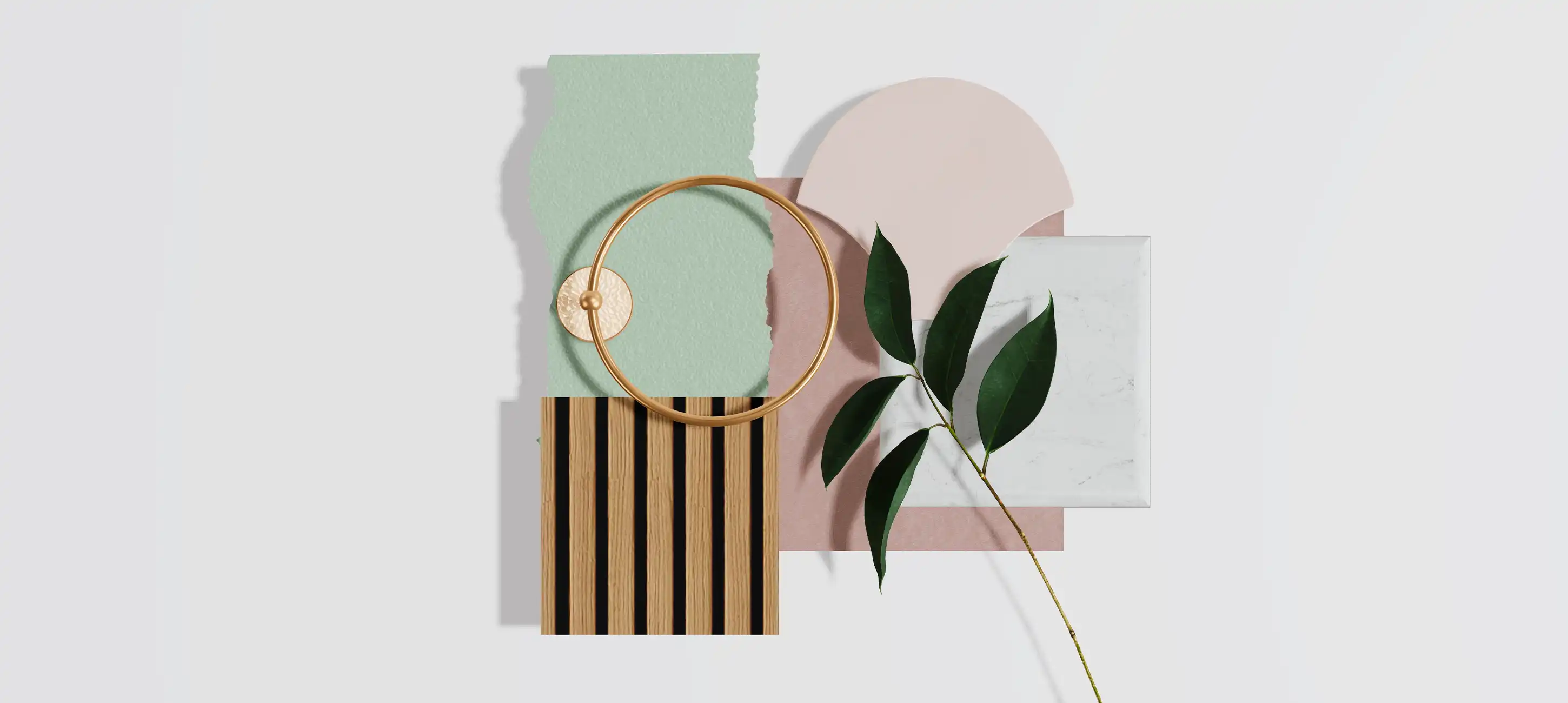 Moodboard mintgroen met roze