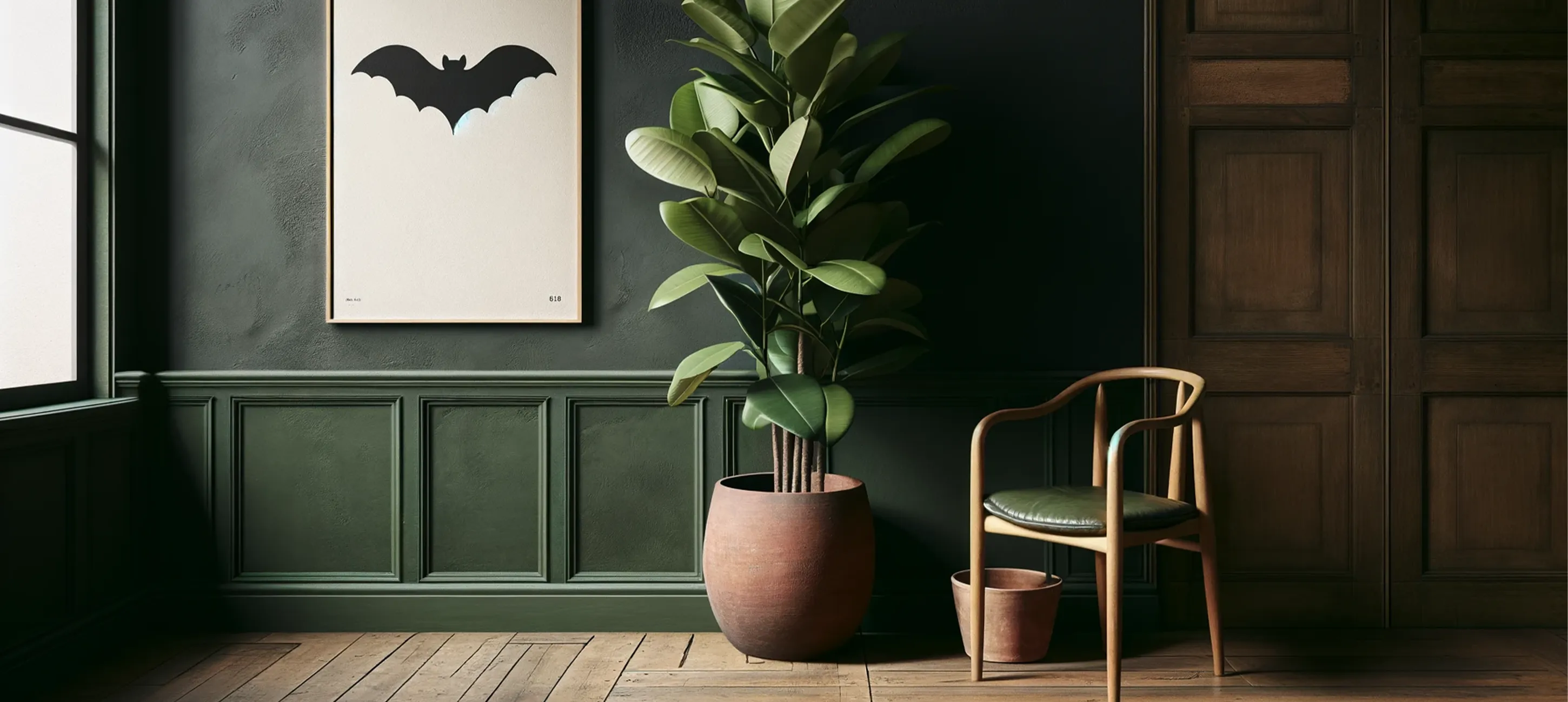 RAL 6009 op houten lambrisering