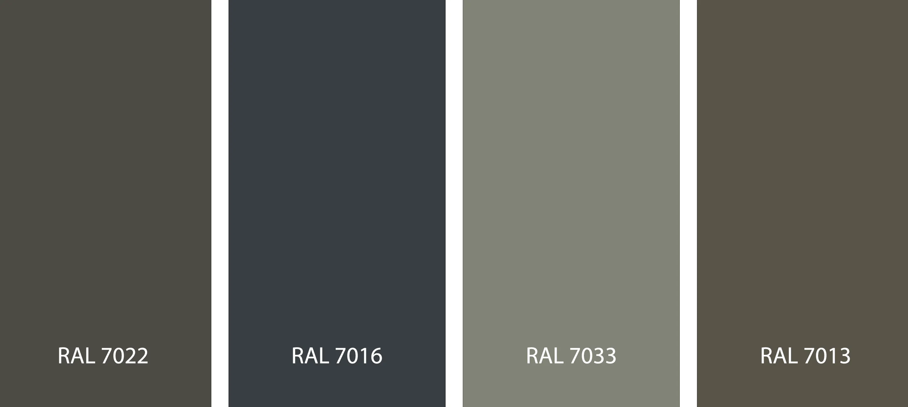 RAL 7022 vs RAL 7016 vs RAL 7033 vs RAL 7013