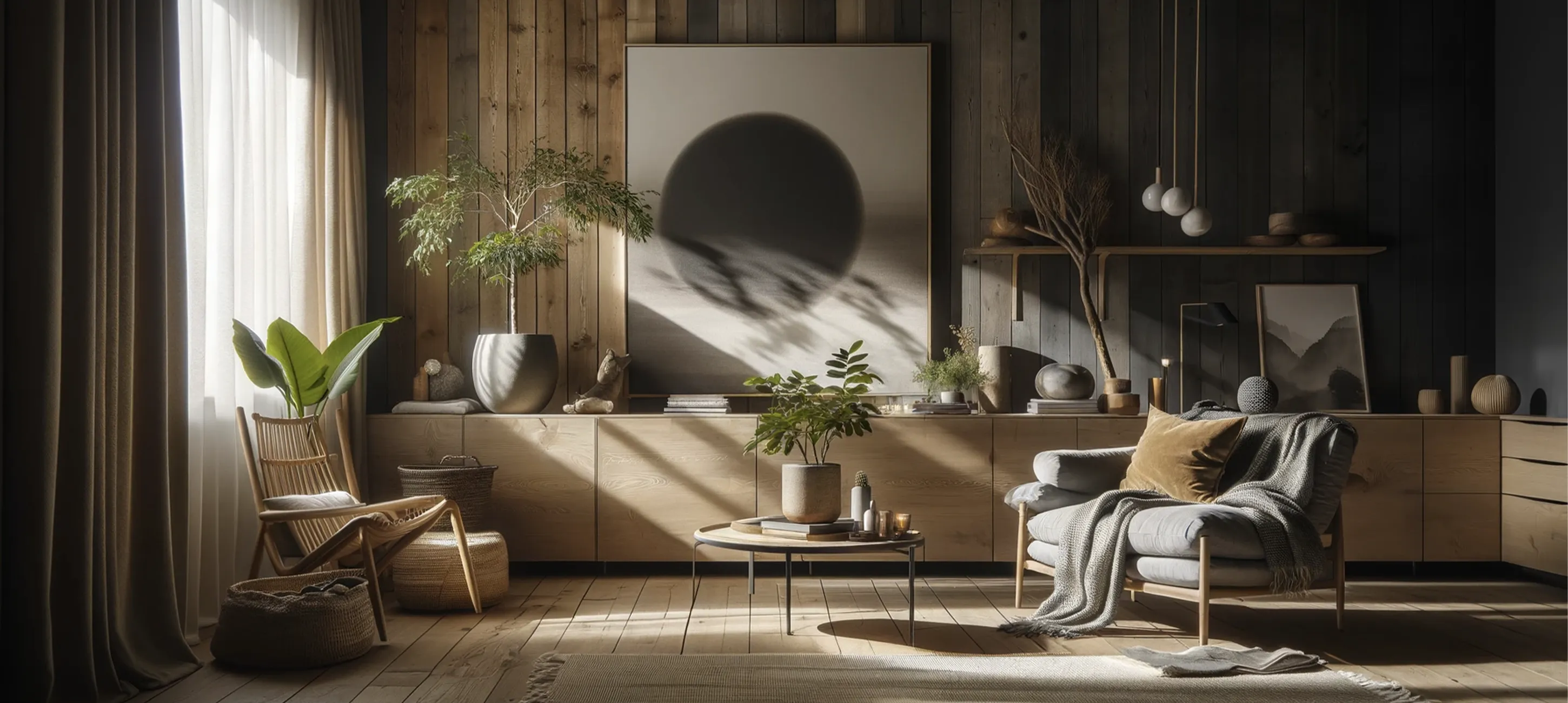 Ombergrijs RAL 7022 in een woonkamer