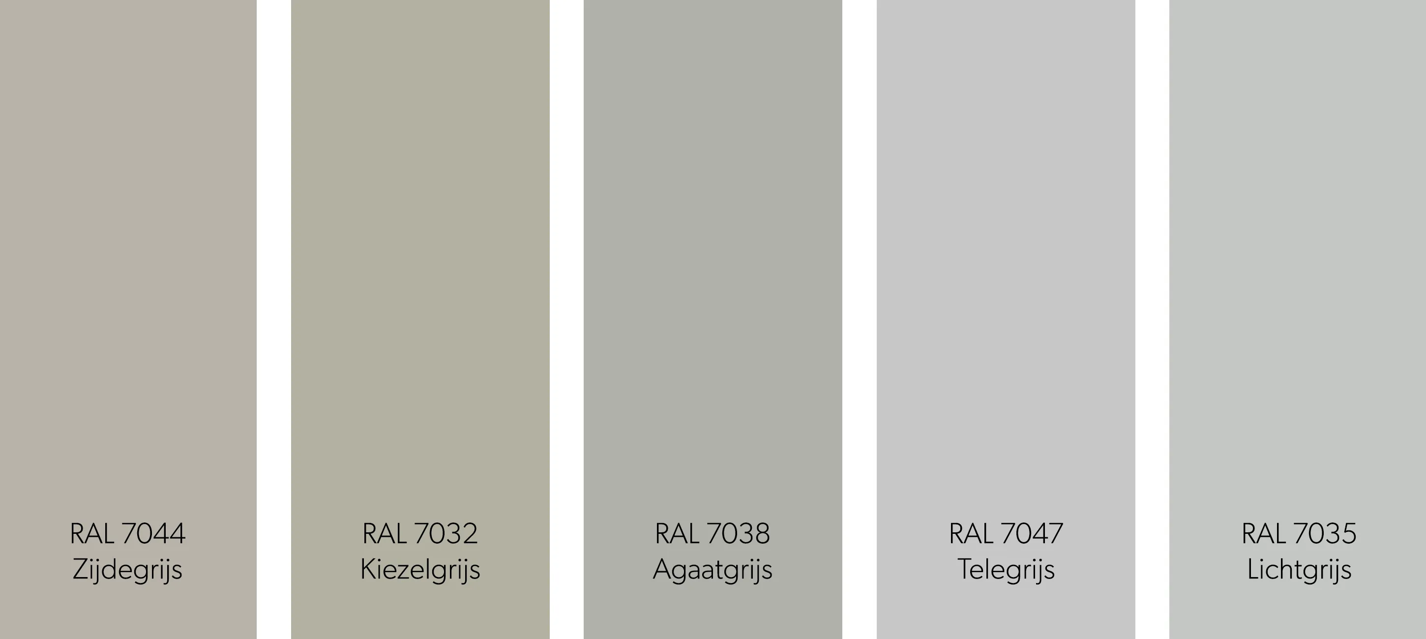 RAL kleuren die lijken op RAL 7044