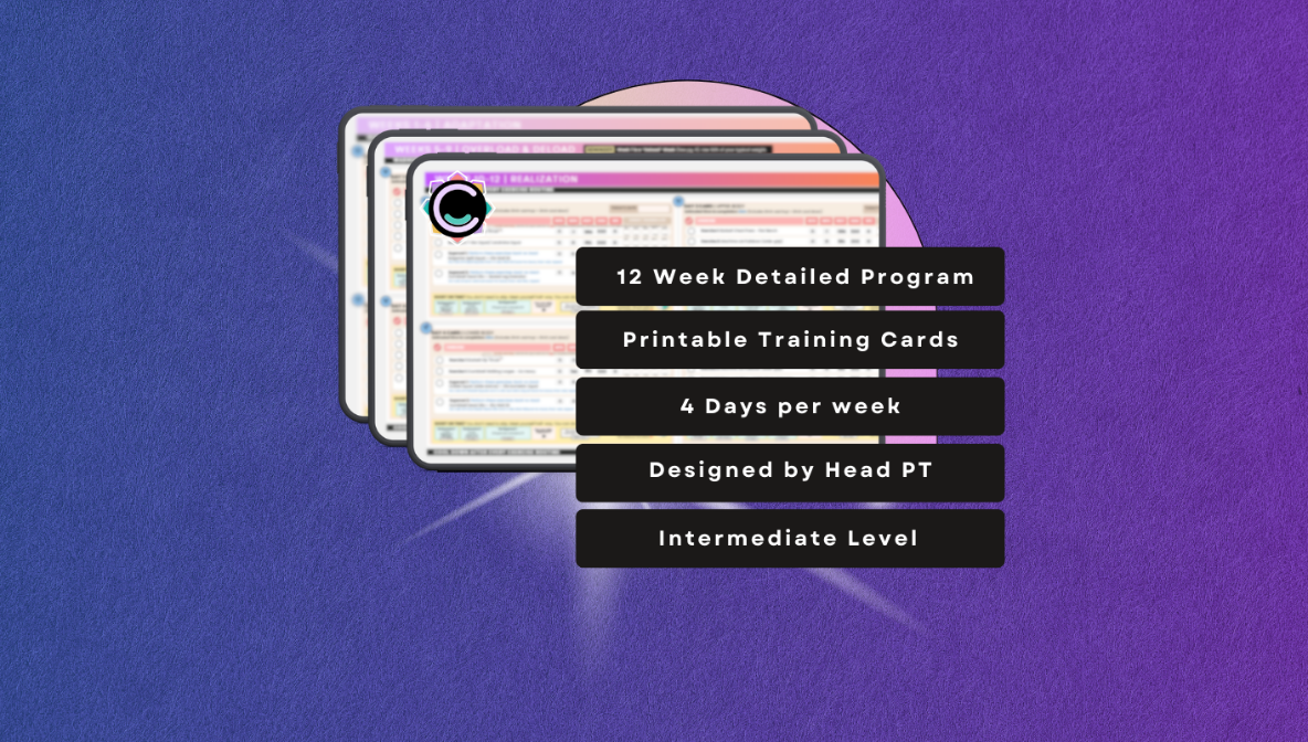12 week fitness program inclusions promo card