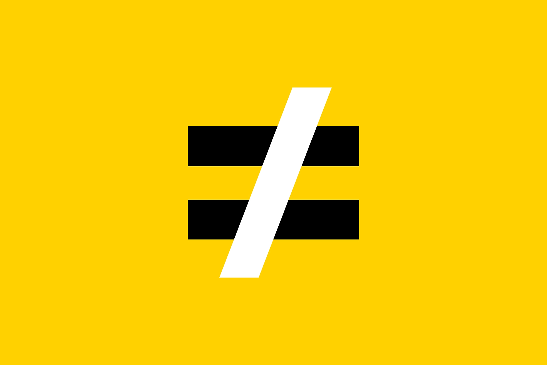 Graphic of a not-equal symbol representing gender inequality and the theme of closing the gender pay gap.