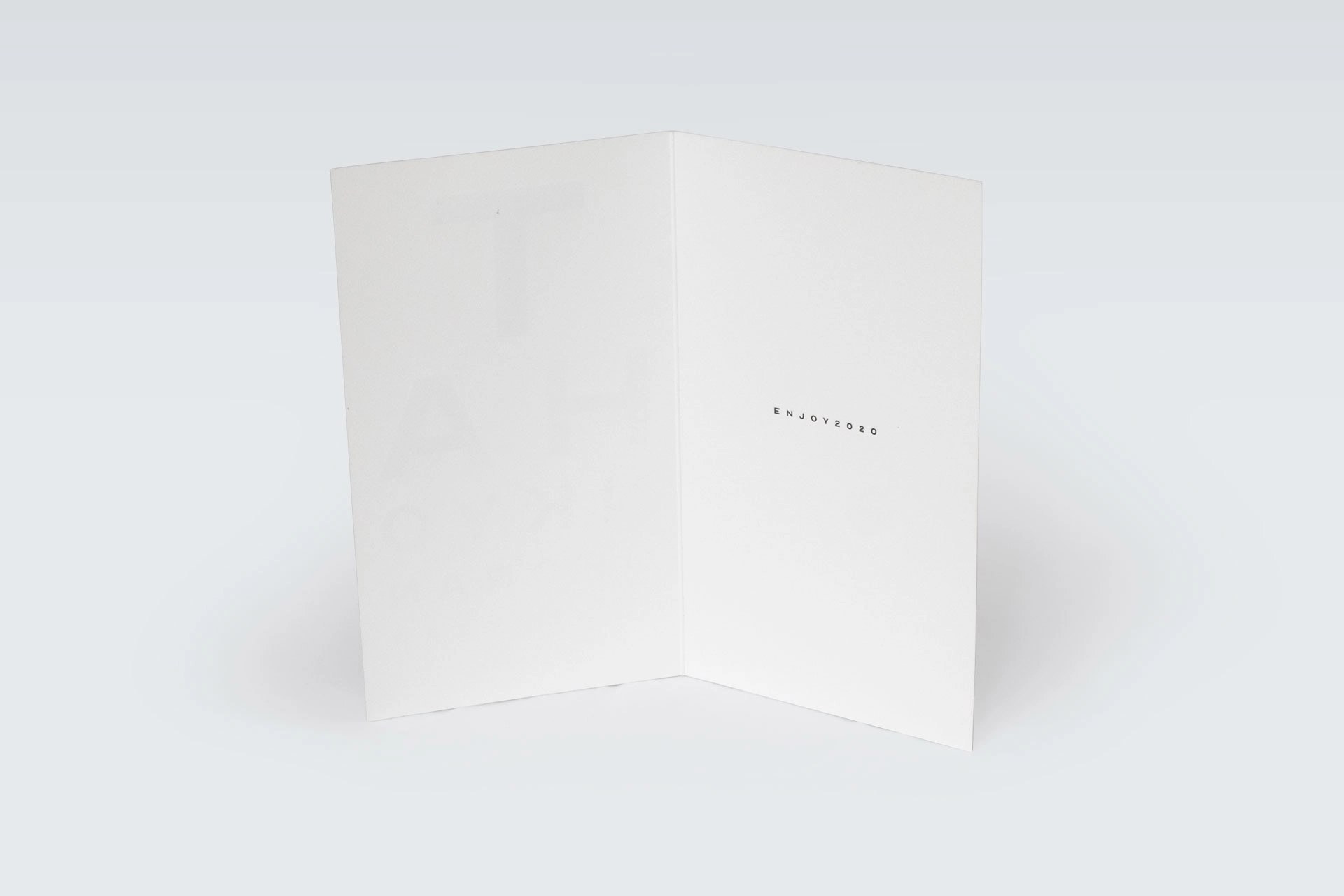 Optometrist-style card reading ‘THANK YOU FOR ANOTHER YEAR’ designed for Folk’s 2020 year-end gift.