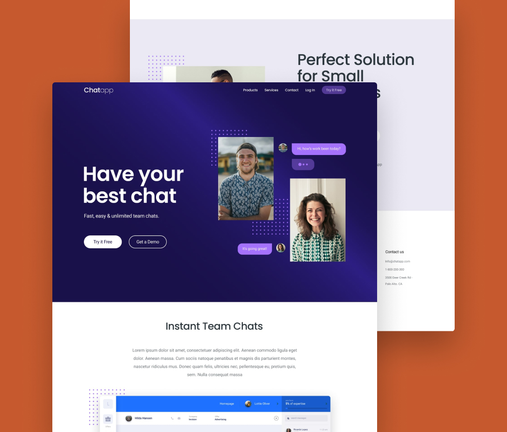 A mockup of a project